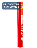 Branded plastic post bollard cover with 52 inch height red sleeve