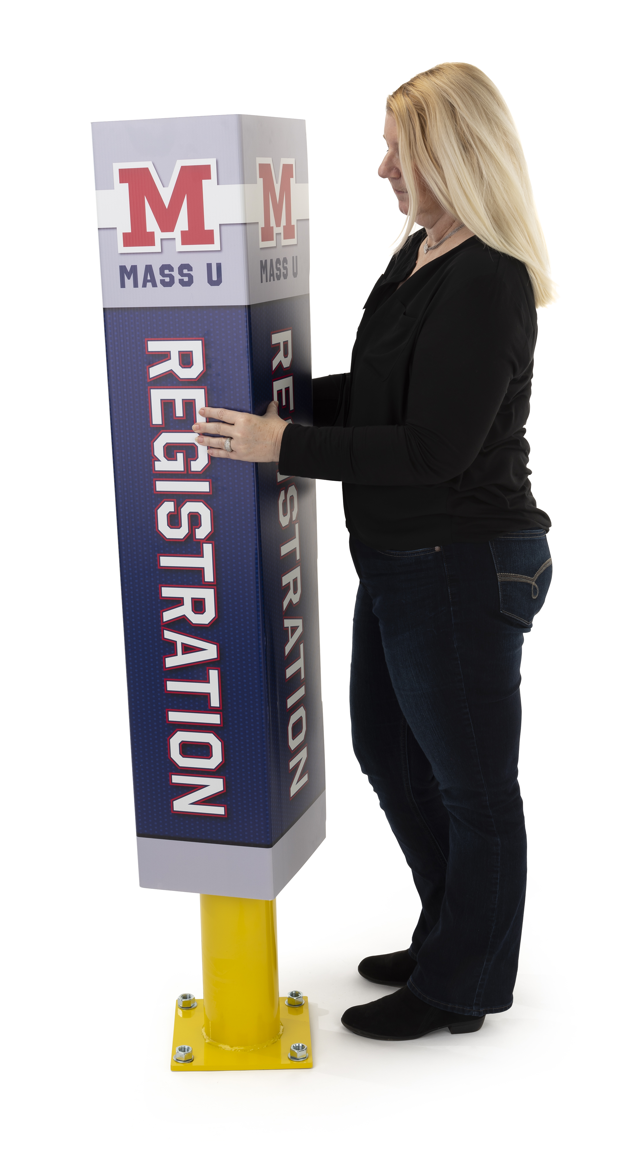 47.5 x 52 Coroplast® Bollard Sign Cover w/ 4-Sided Full-Color Custom Graphics - Image 3