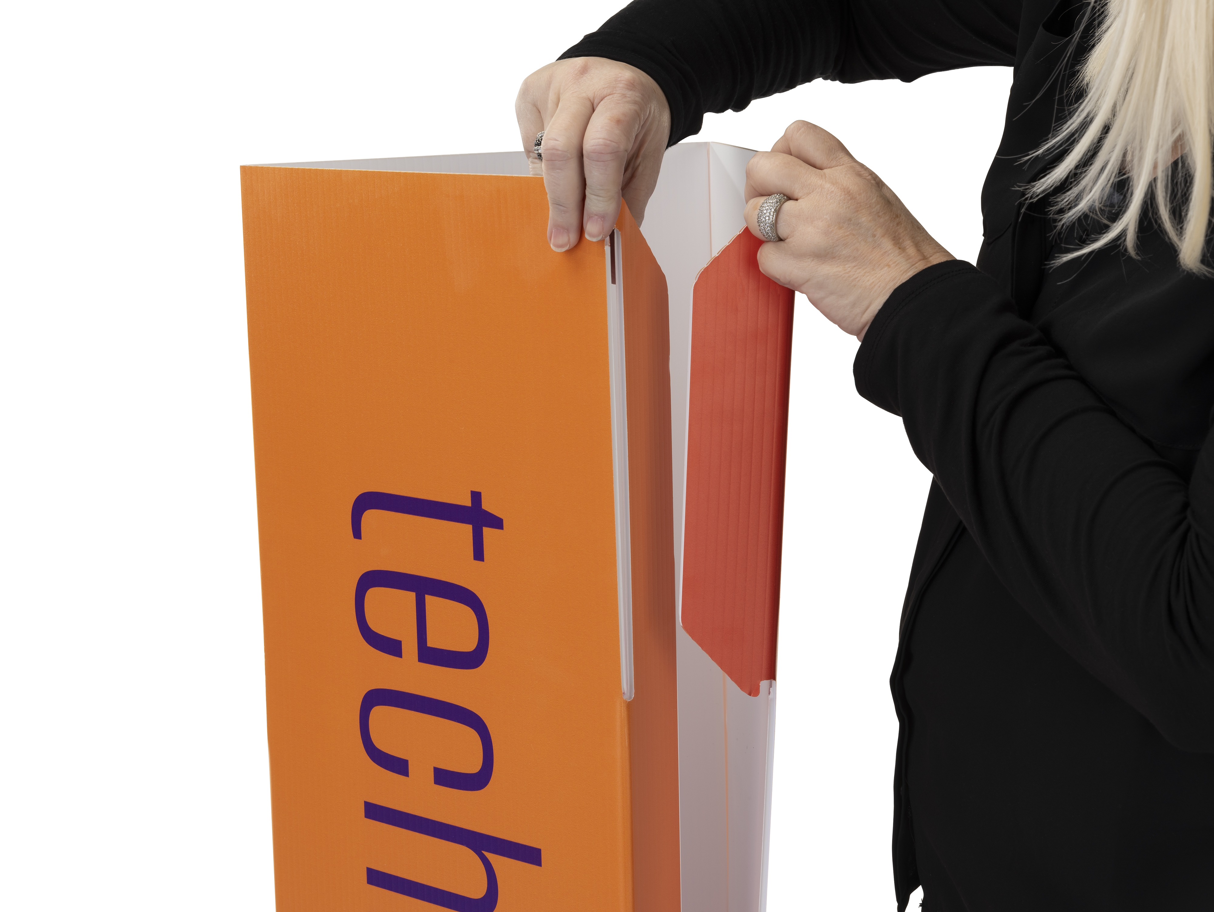 11.5 x 52 Coroplast® Bollard Sign Cover w/ 3-Sided Full-Color Custom Graphics - Image 5