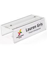 Adjustable acrylic cubicle name plate holder with single-sided design