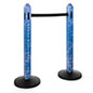 Custom printed stanchion covers have easy assembly