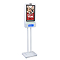 Digital hand sanitizer floor kiosk with overall height of 70 inches