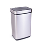 Rectangular motion sensor trash can with smudge-resistant steel
