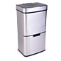 Touchless garbage can with automatic and manual closing function