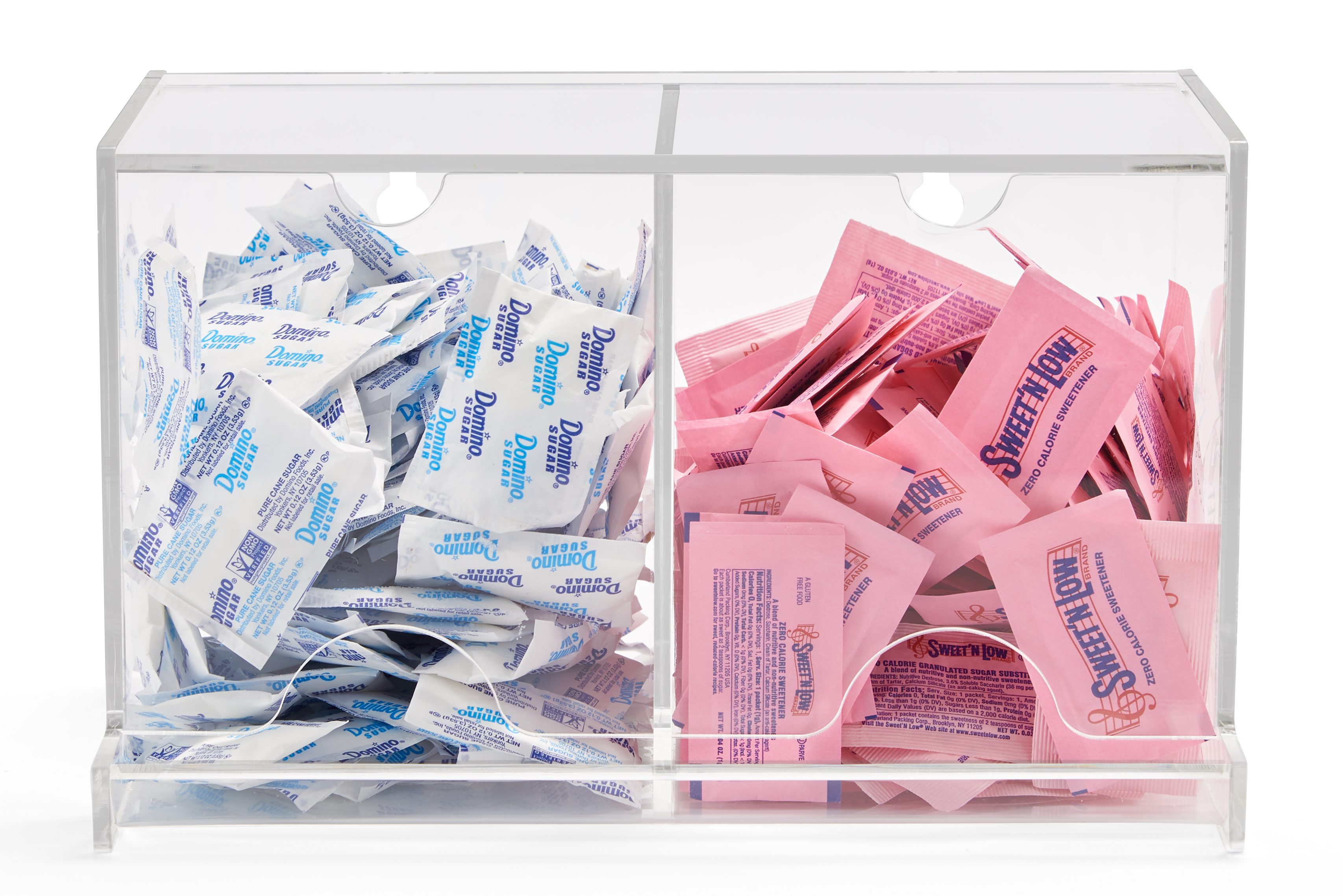 Double Acrylic Packet Holder, Countertop or Wall Mount, Top Loading - Clear - Image 2