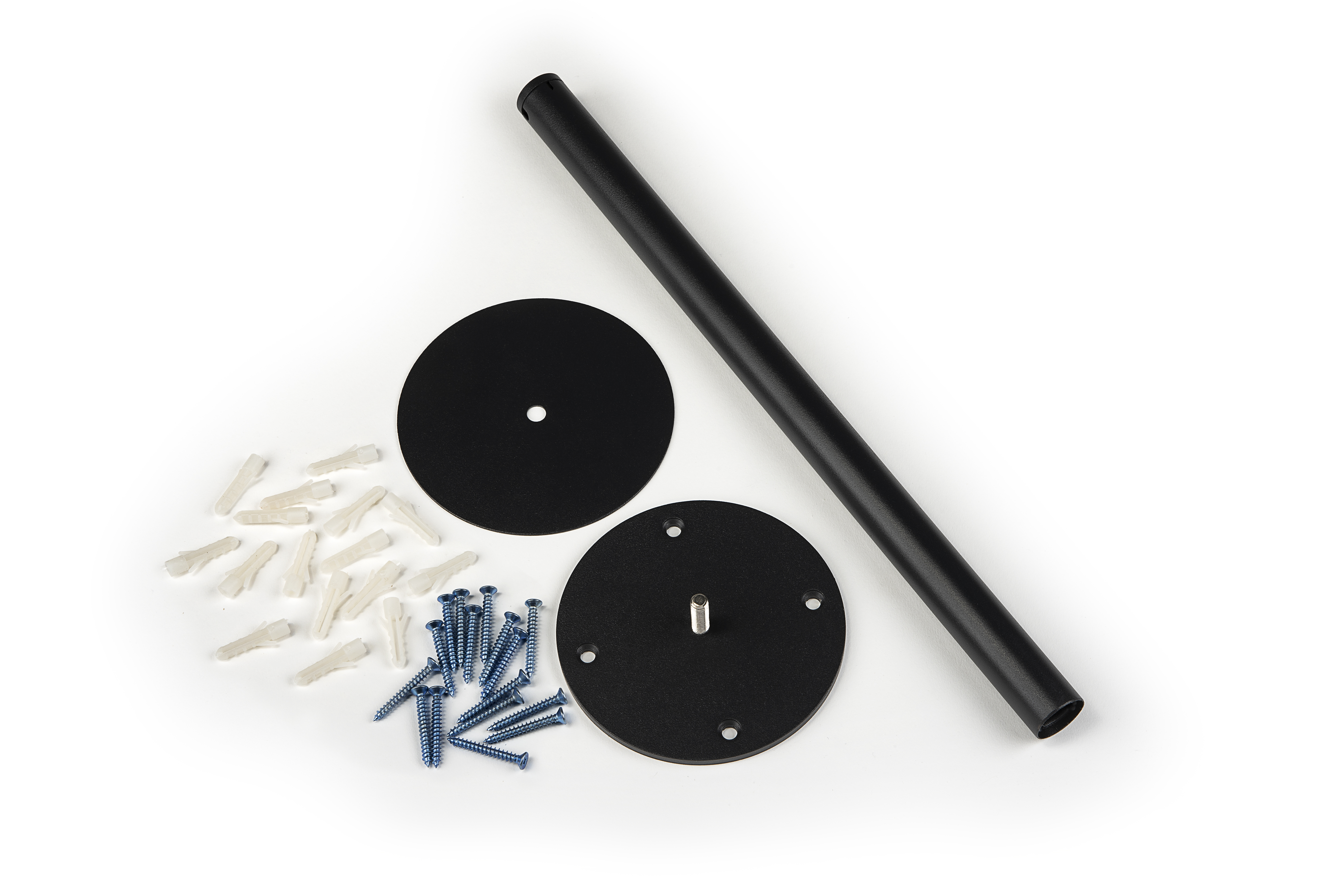 QueuePole Slim 16" Black Stanchion Post, Floor Mounting, Rope Not Included - Image 4