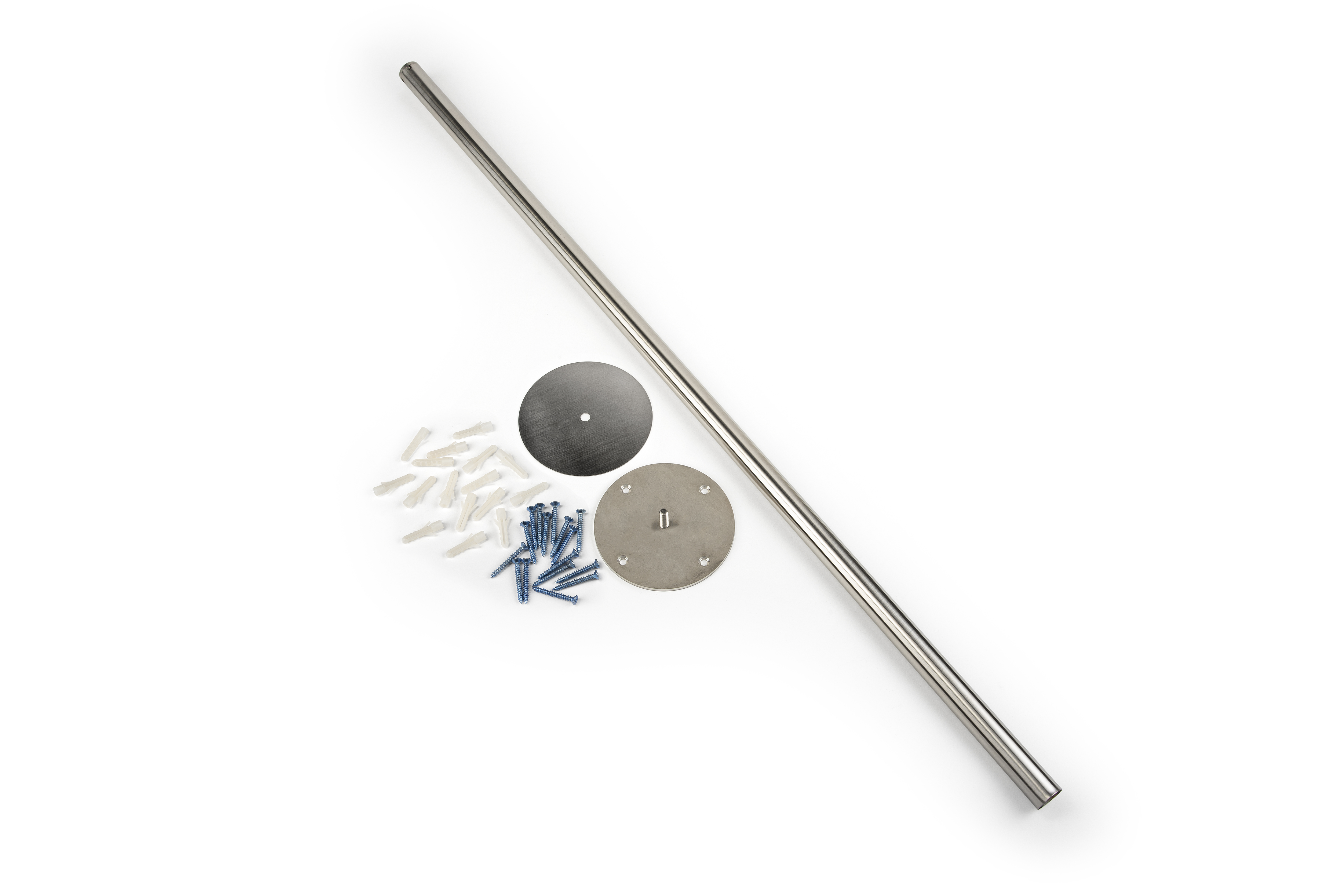 QueuePole Slim 39" Silver Stanchion Post, Floor Mounting, Rope Not Included - Image 4