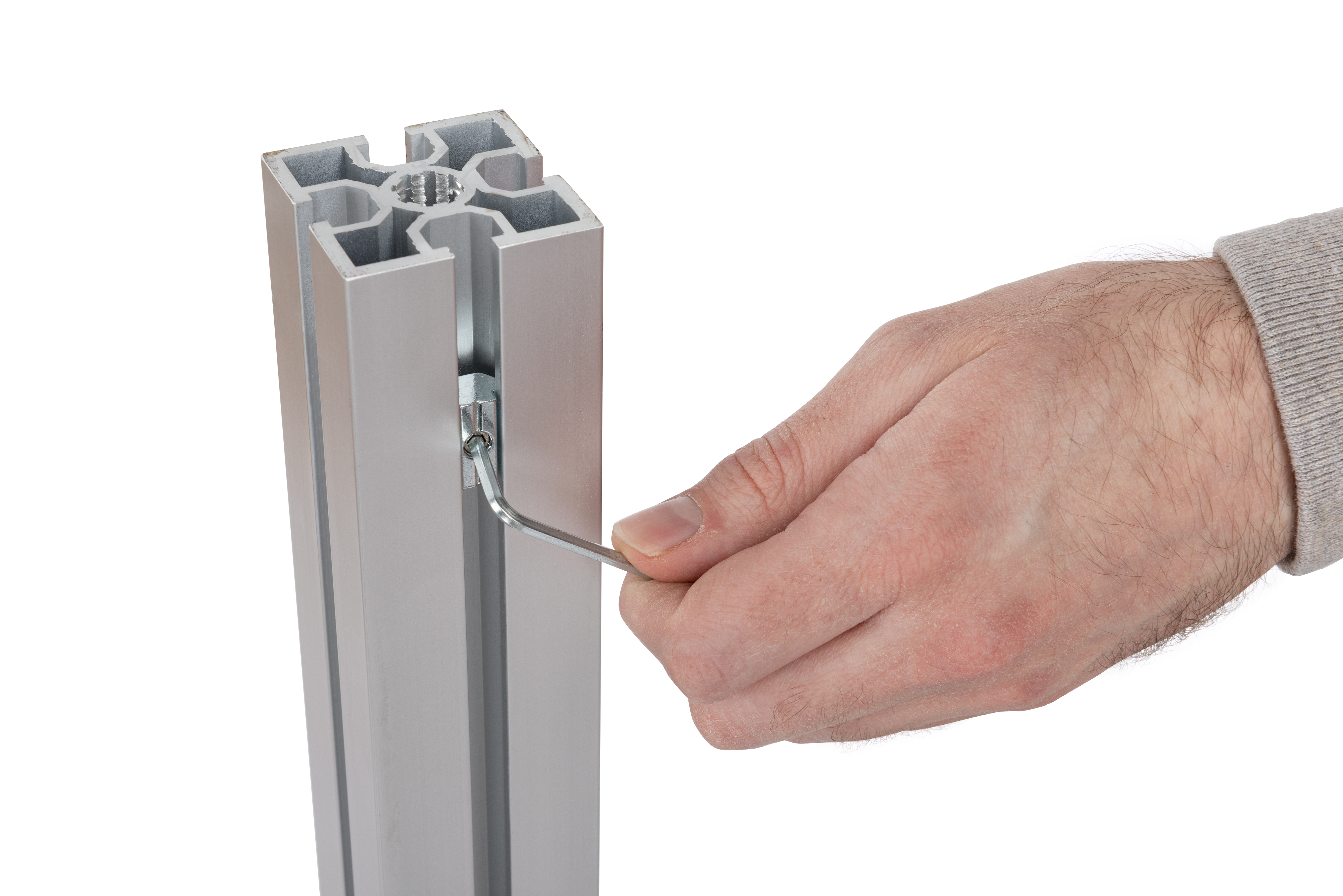 Post & Panel Barrier Set Expansion w/ 1 Stanchion & 1 60" x 30" Frame Panel - Silver - Image 7