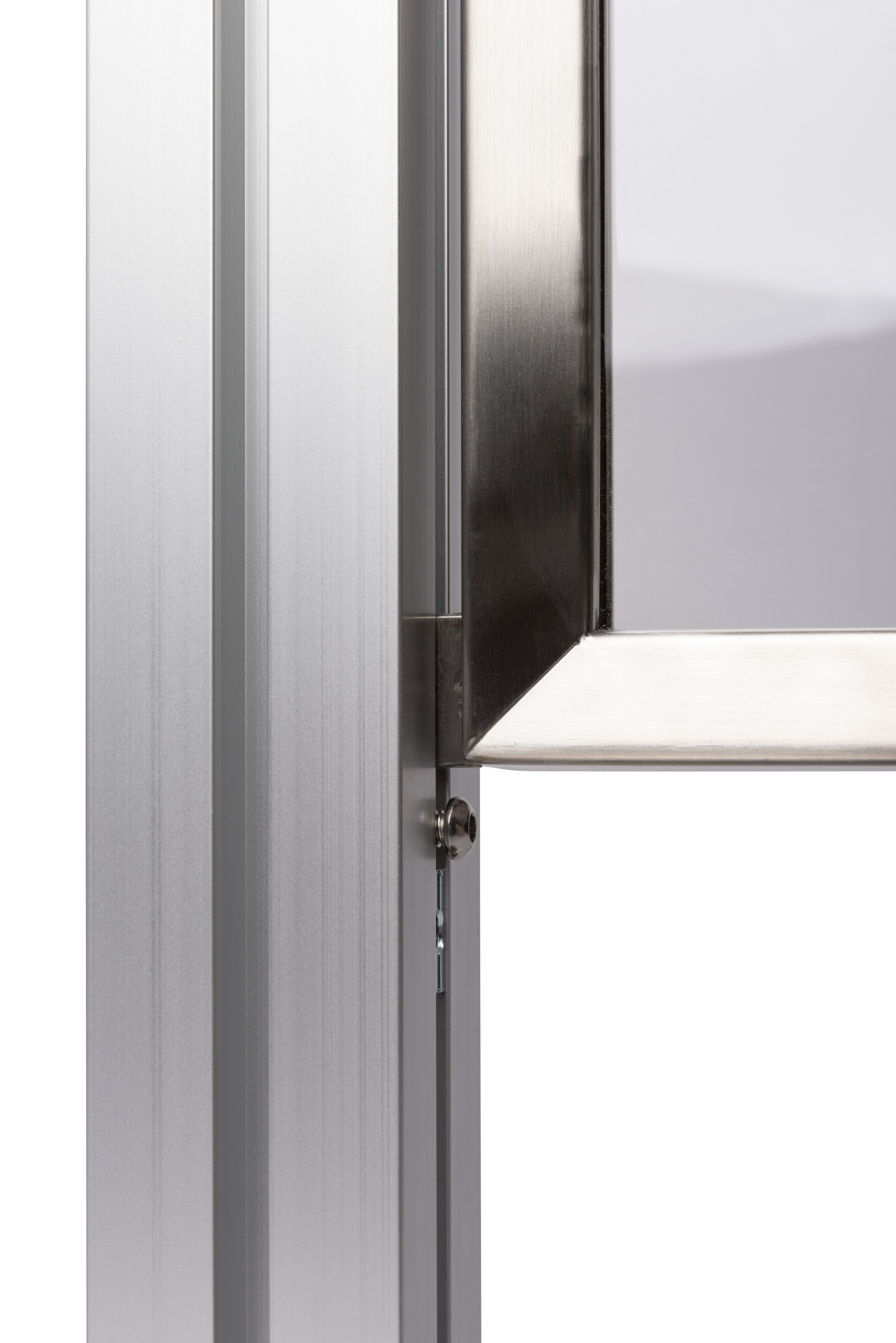 Post & Panel Barrier System w/ 2 Stanchions & 1 60" x 30" Frame Panel - Silver - Image 8