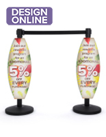 30-inch tall curved coroplast stanchion sign