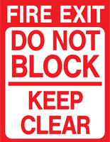 FIRE EXIT  LEFT  STICKER SIGN Health and Safety  Direction 300x100mm 