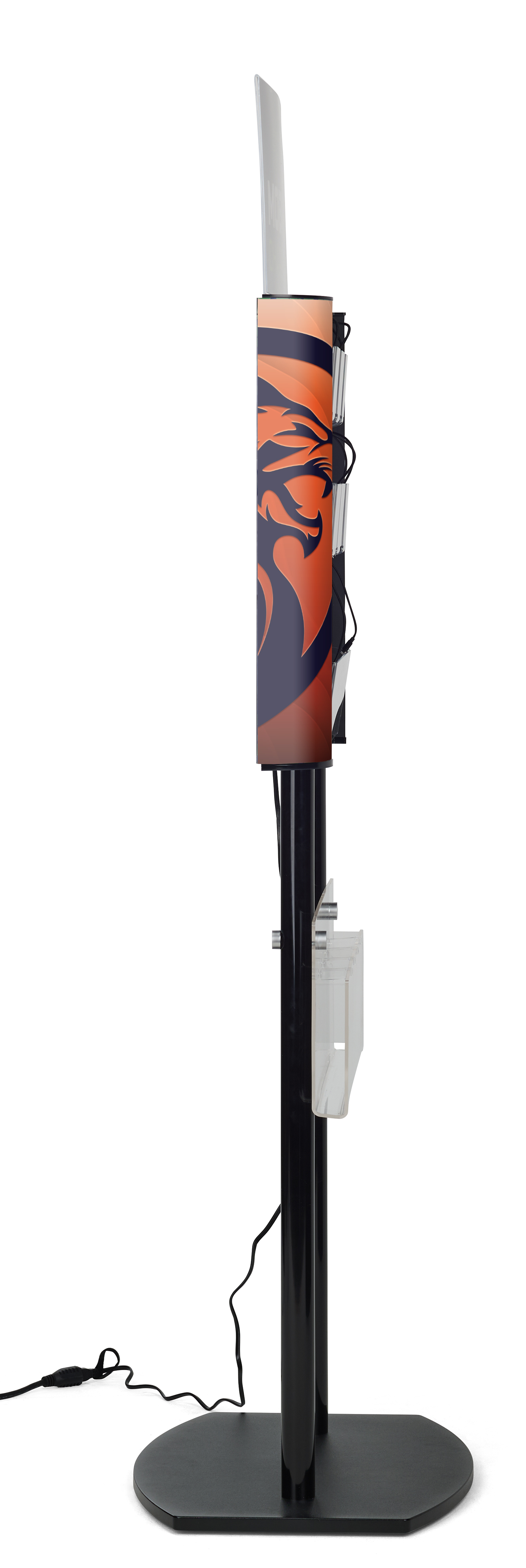 Charging Station for Floor, Side Panel Graphics, 8 Cables, 17 x 11 Sign - Black - Image 3