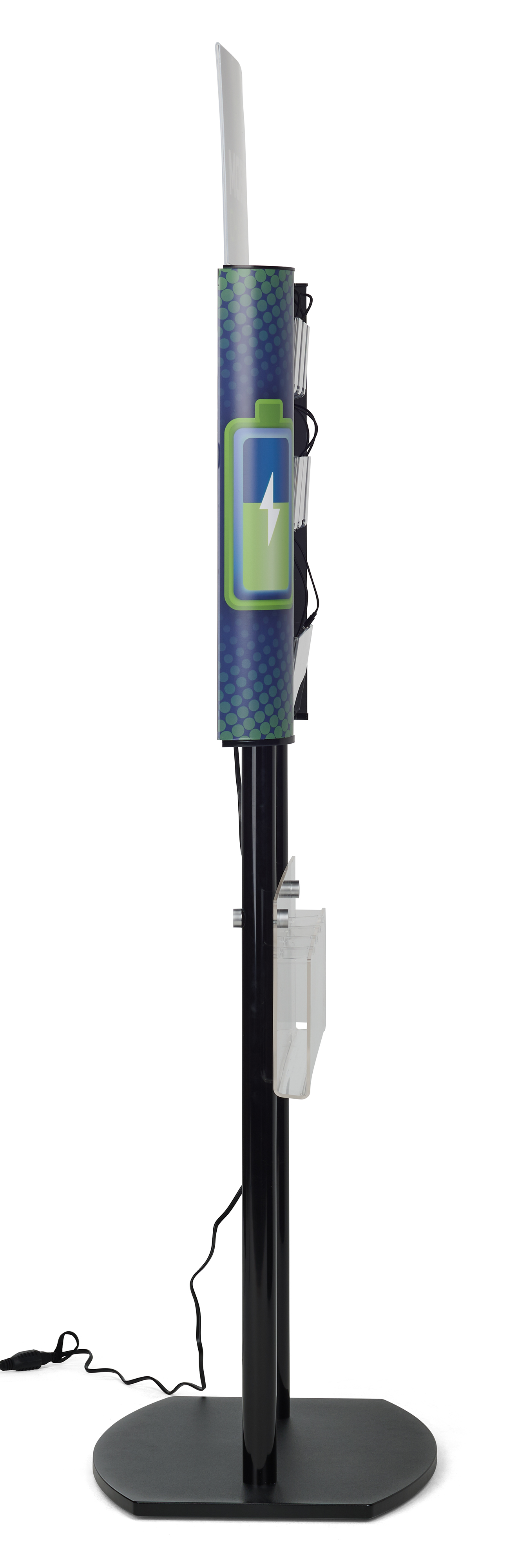 Charging Station for Floor, Side Panel Graphics, 8 Cables, 17 x 11 Sign - Black - Image 3
