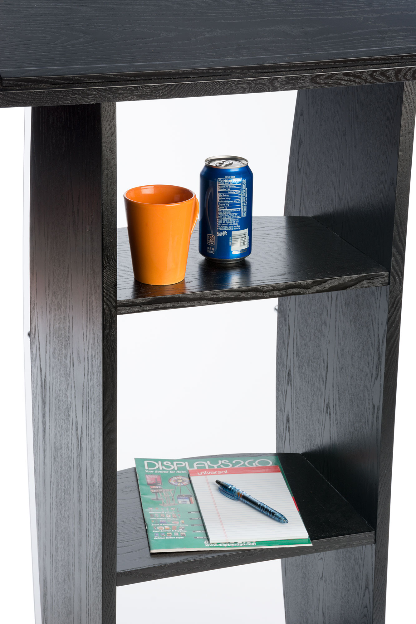 Floor Podium, Curved Frosted Acrylic Panel, 43.5"h - Black - Image 3