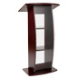 Curved acrylic mahogany pulpit with wood veneer finish
