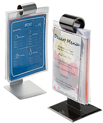 Menu holder flip stand for restaurants and bars