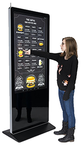 Floor standing touch screen kiosk