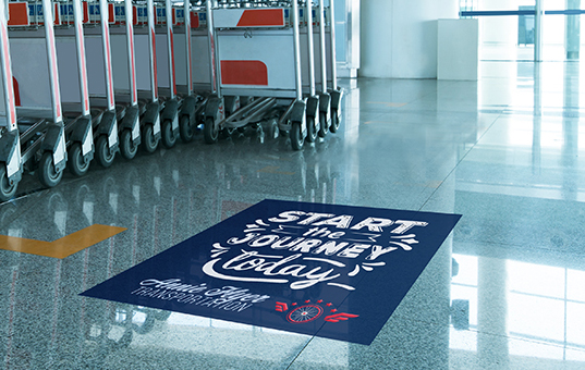 Custom printed floor decals are repositionable and offer non-slip performance