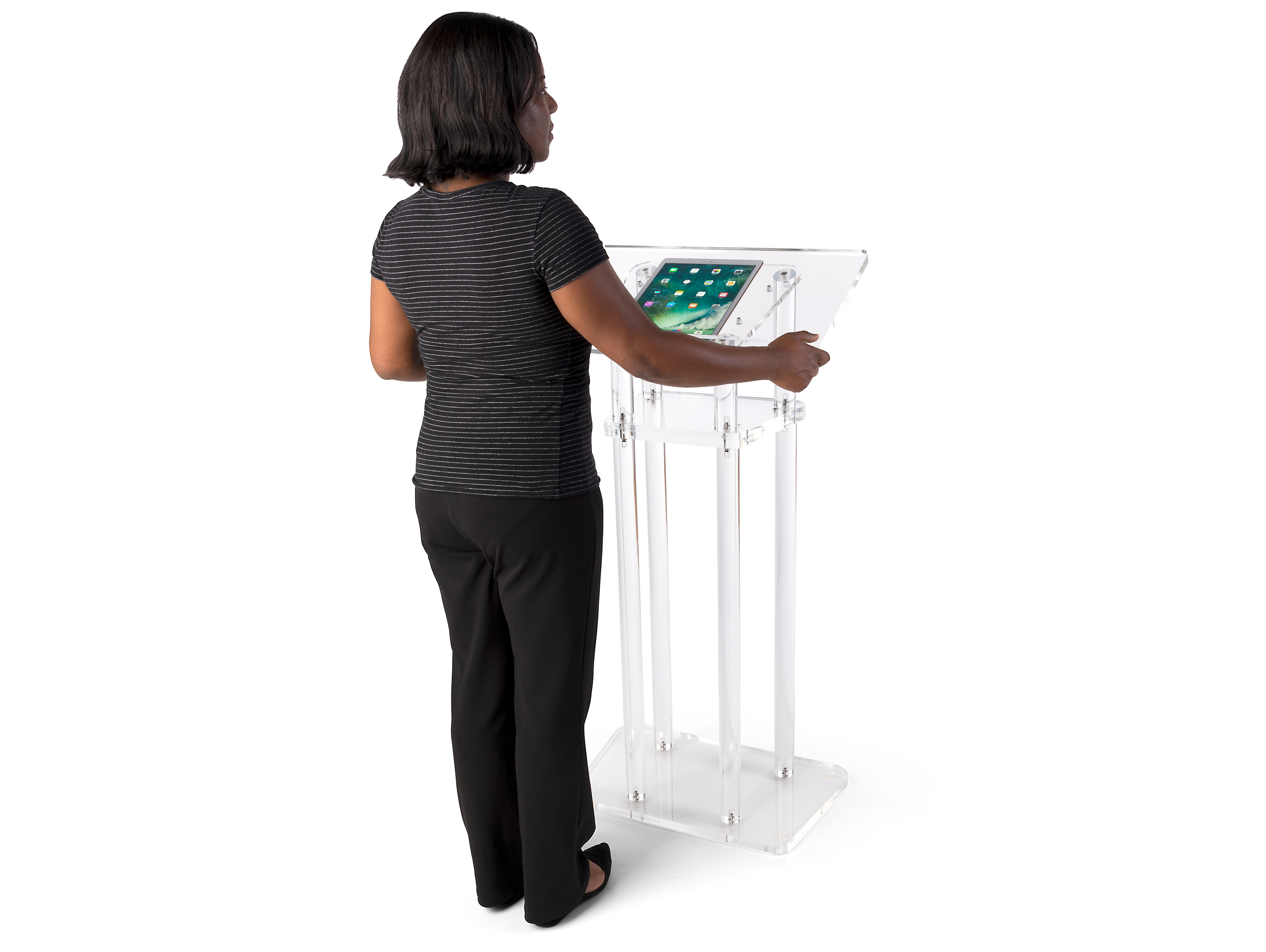 Clear Lectern Podium | Converts to Countertop Applications | Displays2Go
