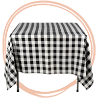 Checkered and Custom Table Cloths