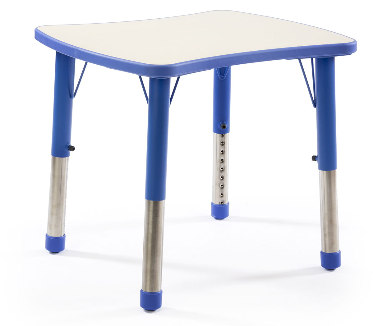 Blue Height Adjustable Children’s Table | Curved Rectangle | Displays2Go