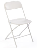 White Plastic Folding Chair, 32.5” Tall