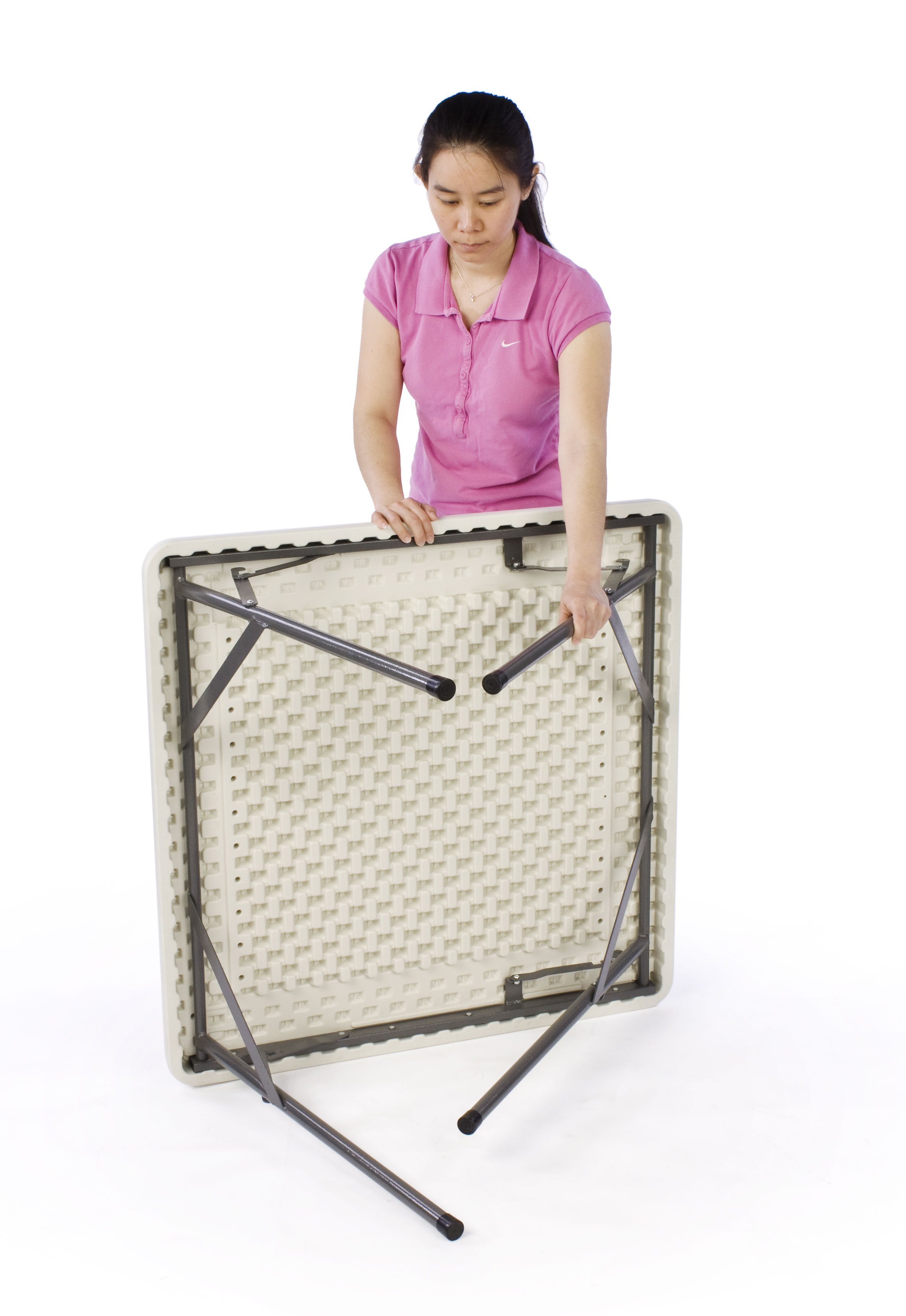 34" Square Folding Table - White - Image 2