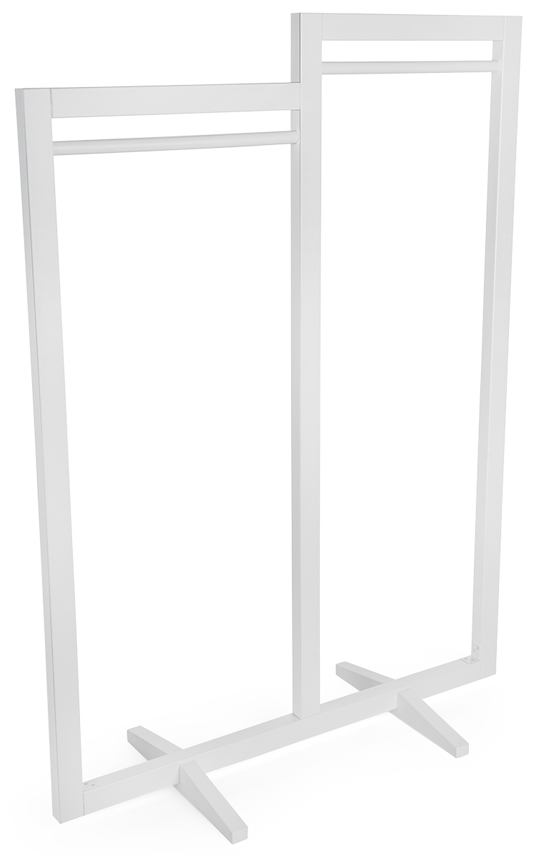 Clothing Rack with 2 Rails - White - Image 3
