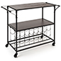 Liquor cart with wine rack includes 16 bottle compartments 