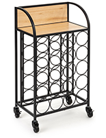 Durable wine rack with wheels and 110 pound weight capacity 