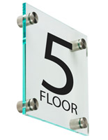 Office Floor Number Sign, 1" Overall Depth