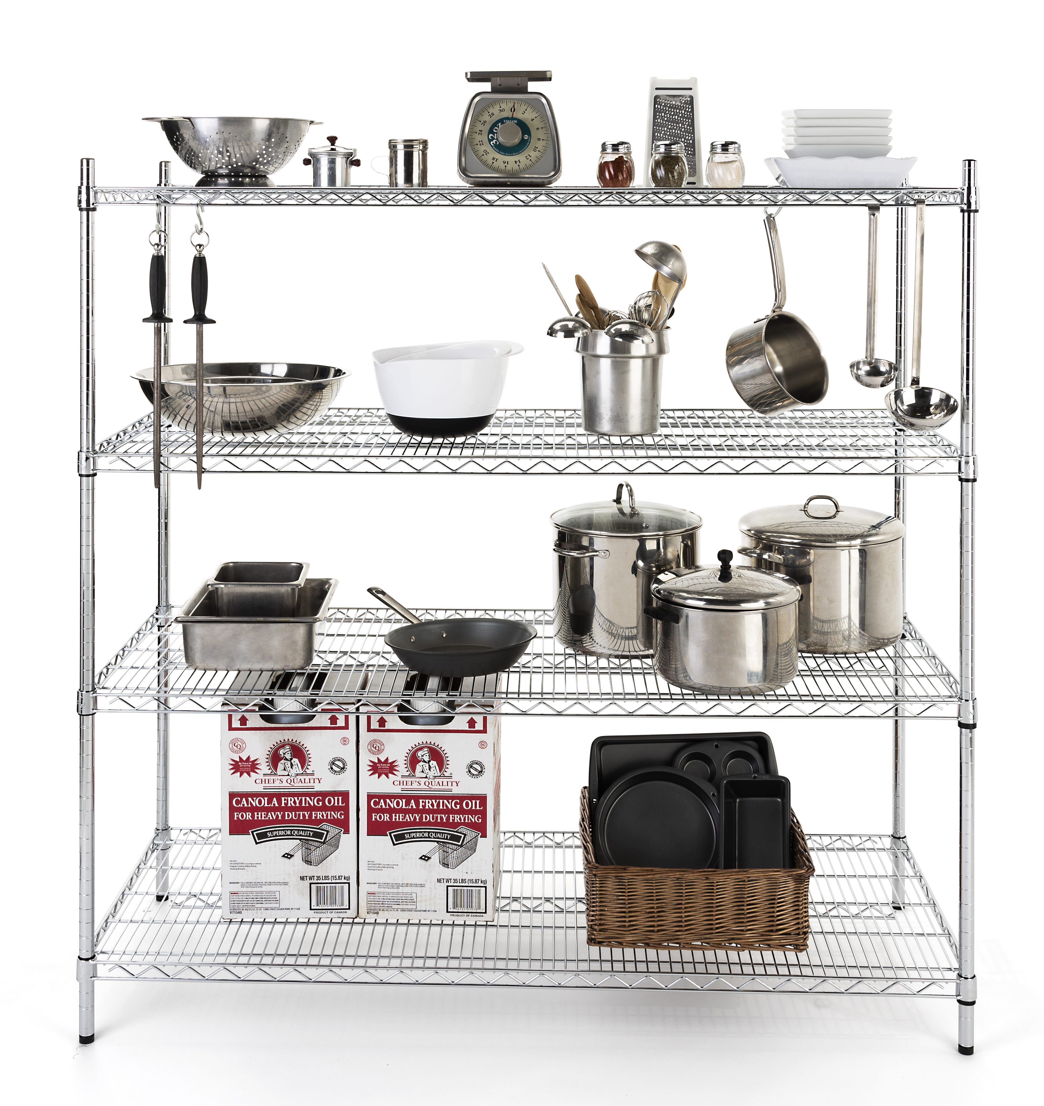 Benchtop Wire Racks Commercial Wire Rack Shelving | 4 Heavy Duty Tiers | Displays2Go