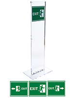 Weighted indoor acrylic totem exit sign set