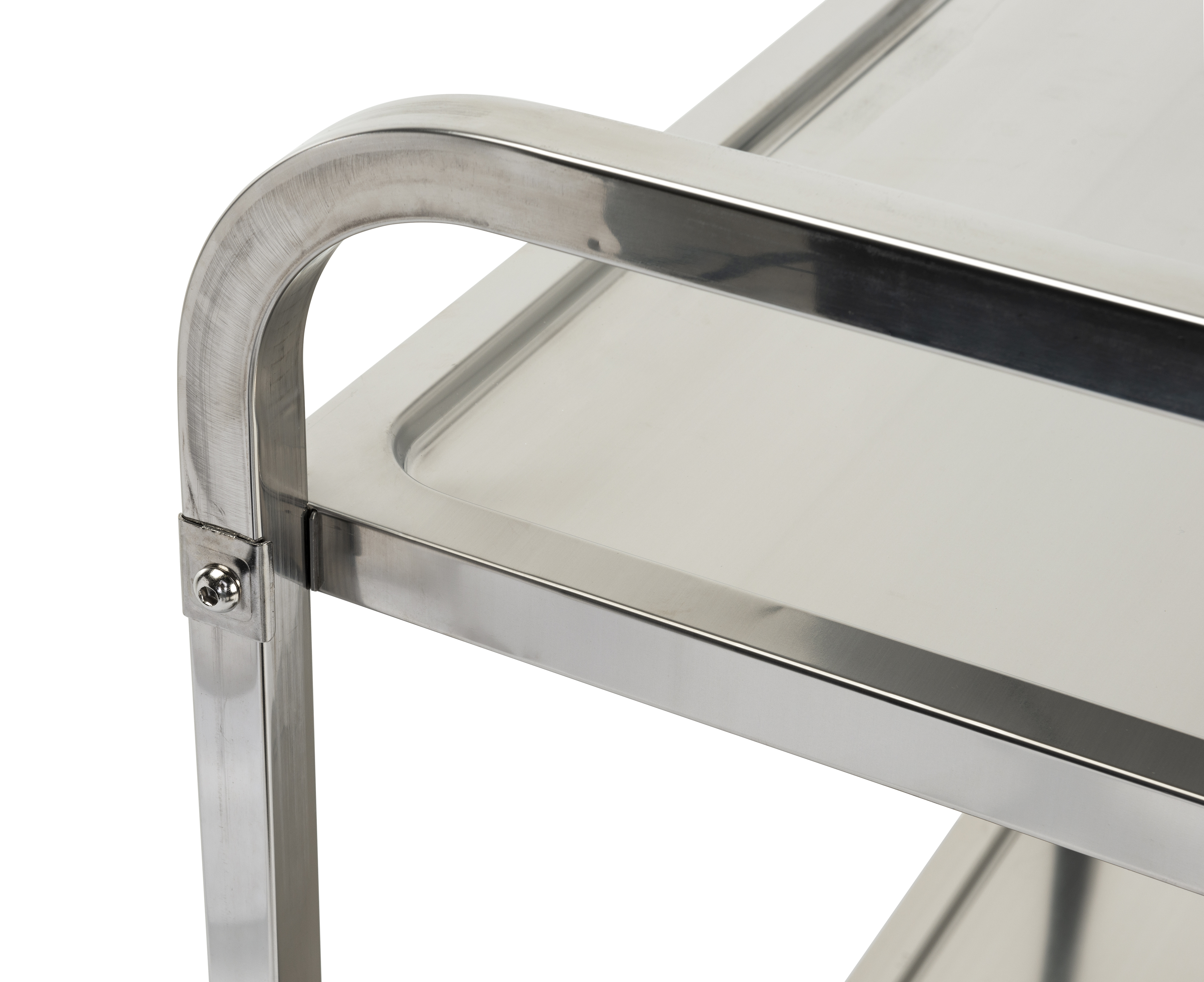 2 Tier Stainless Steel Service Cart | Locking/Non-Lock Wheels | Displays2Go