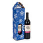 Pre-printed cardboard wine carrier holds a 750 ml bottle