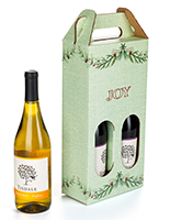 Pre-printed cardboard wine carrier with 16.5 inch height