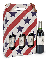 American flag pre-printed cardboard wine carrier