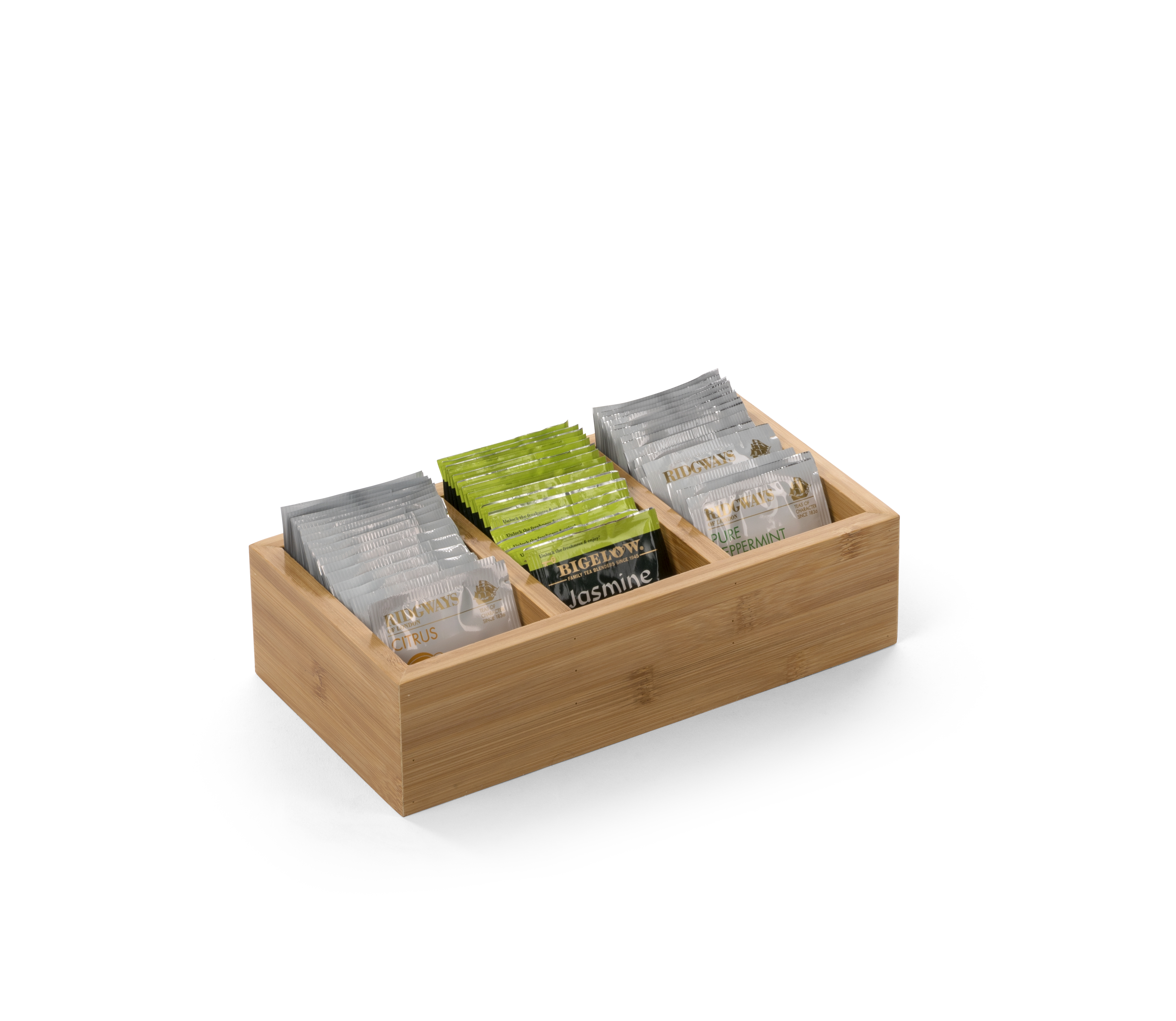 Condiment Packet Dispenser | Three Compartment Bamboo Organizer ...