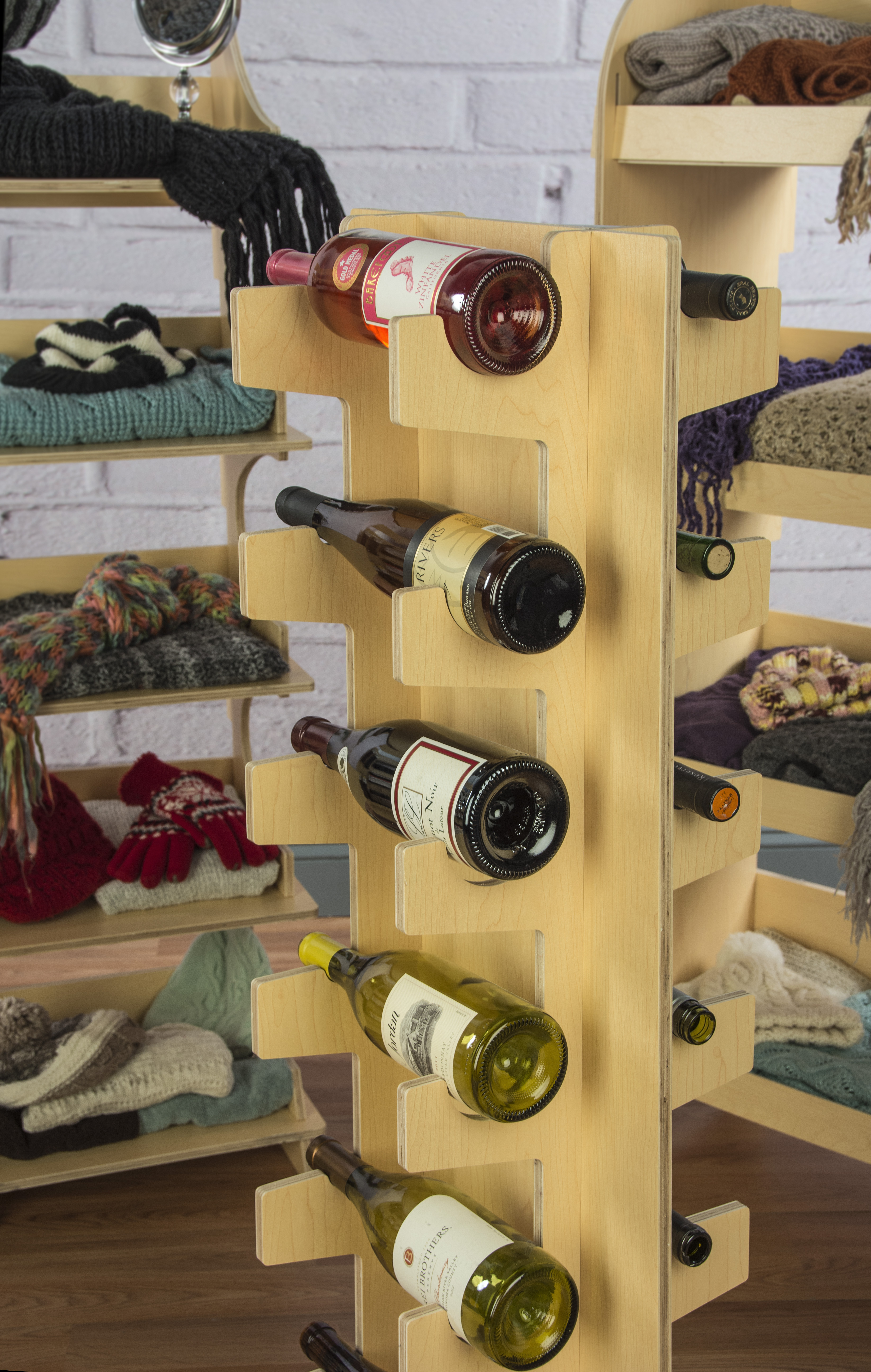 Wooden Wine Rack | Knock Down Unit Ships & Stores Flat | Displays2Go