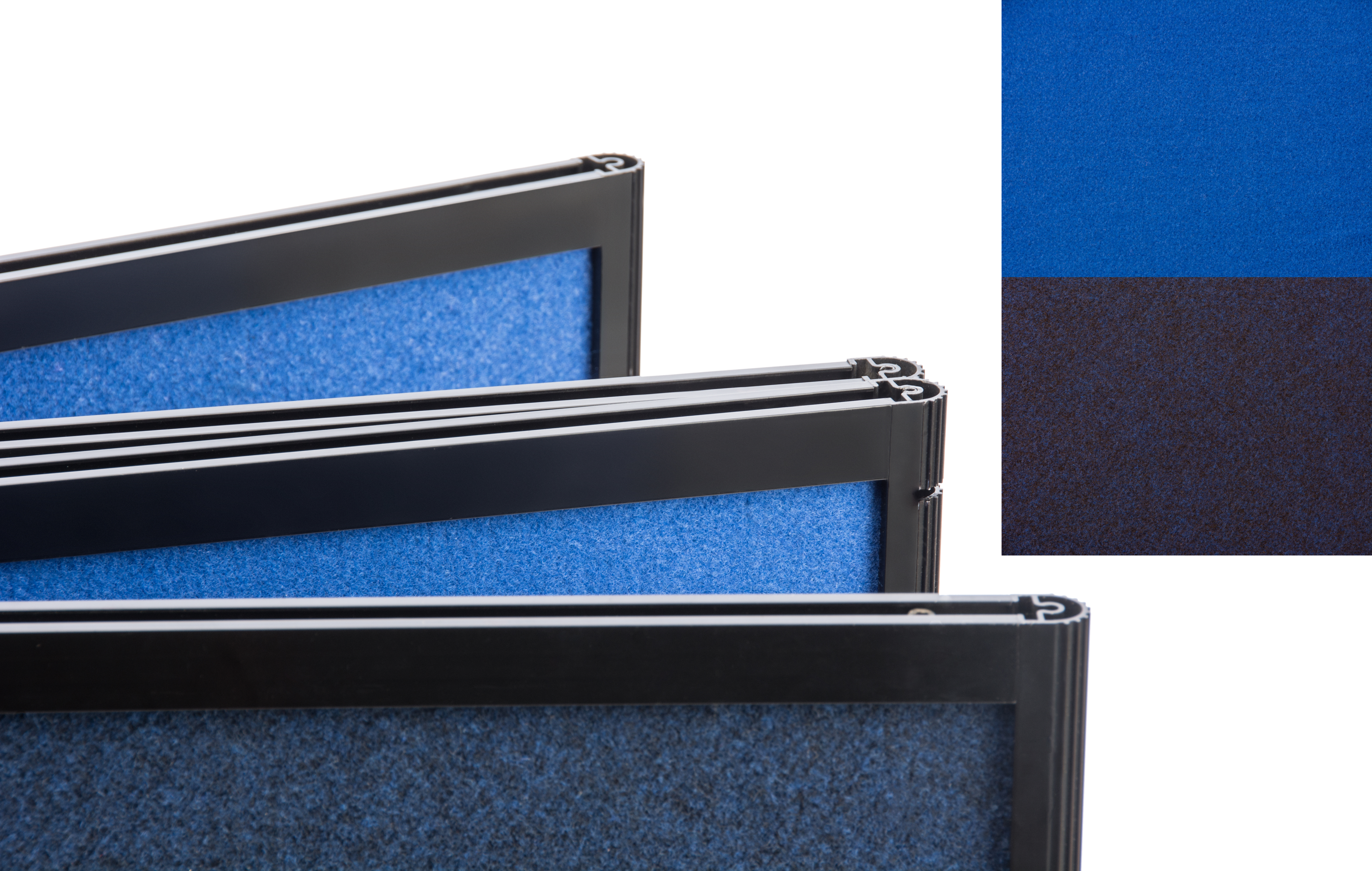 56"w Floor Standing Hook & Loop Display Board, 6 Panels, Double Sided - Blue - Image 8