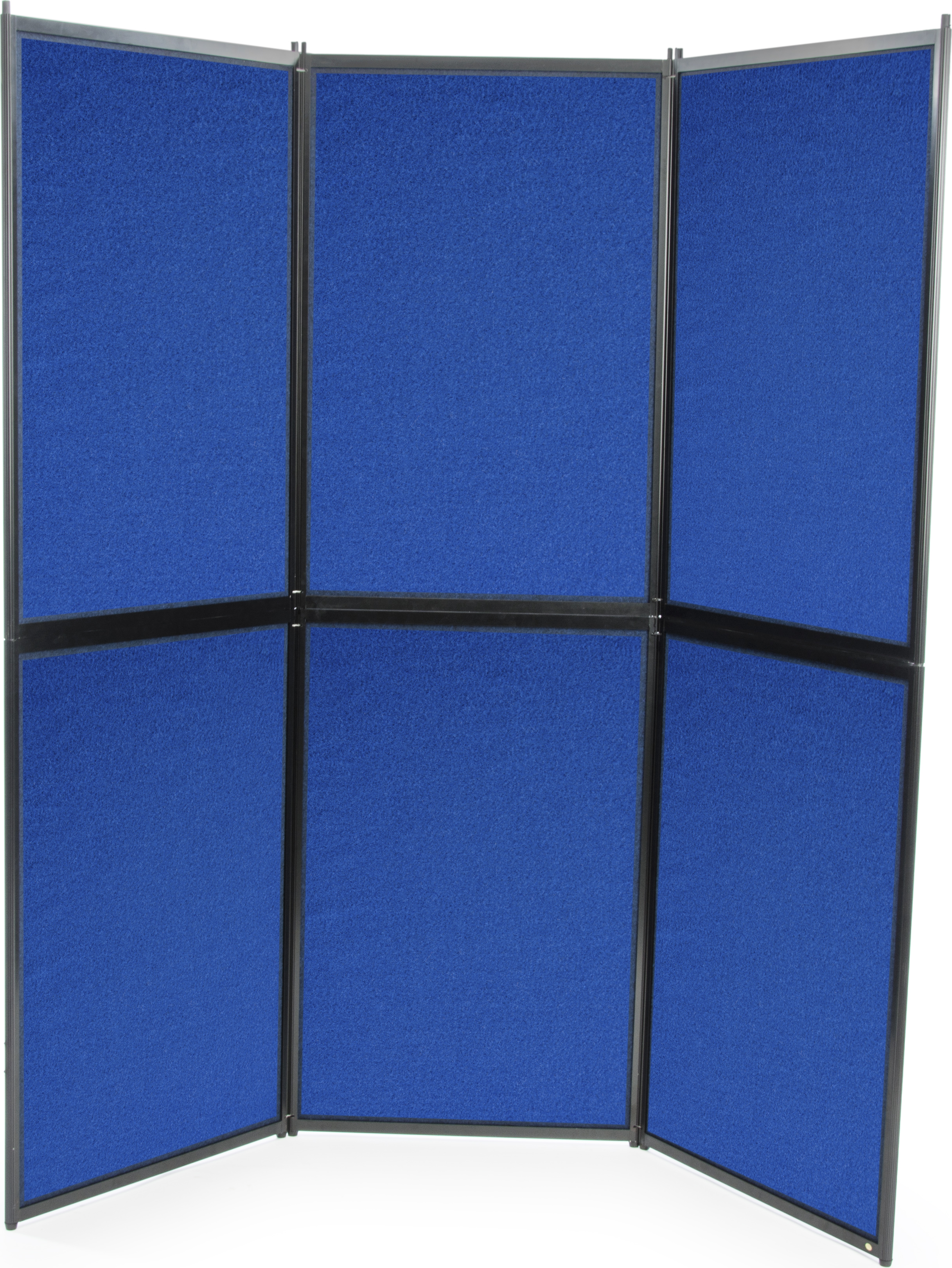56"w Floor Standing Hook & Loop Display Board, 6 Panels, Double Sided - Blue - Image 3