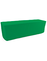 Kelly green trade show table throws with flame retardant fabric