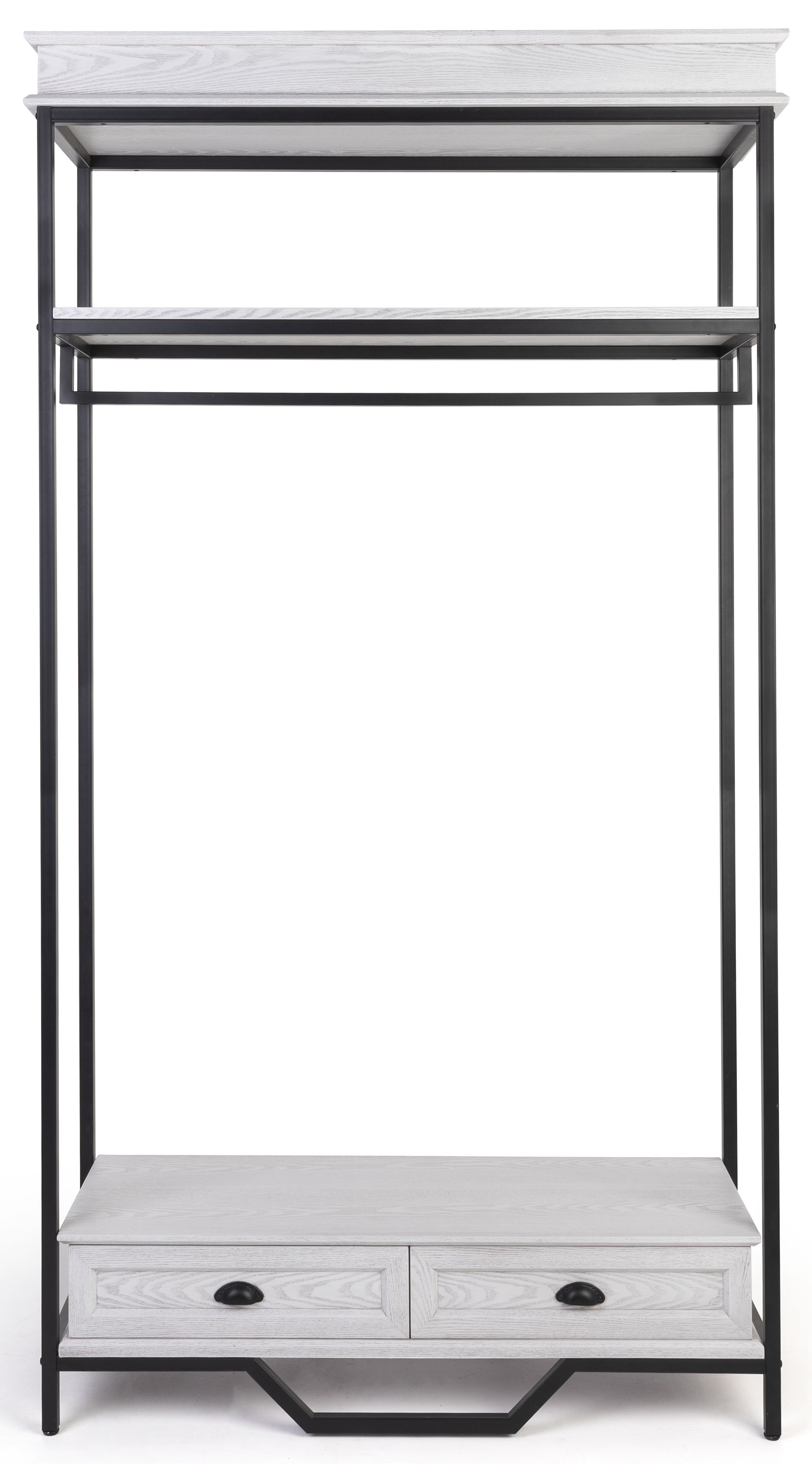 Farmhouse Industrial Clothing Rack | Refined Whitewash Finish | Displays2Go