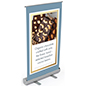 Tabletop retractable banner with kick out stand