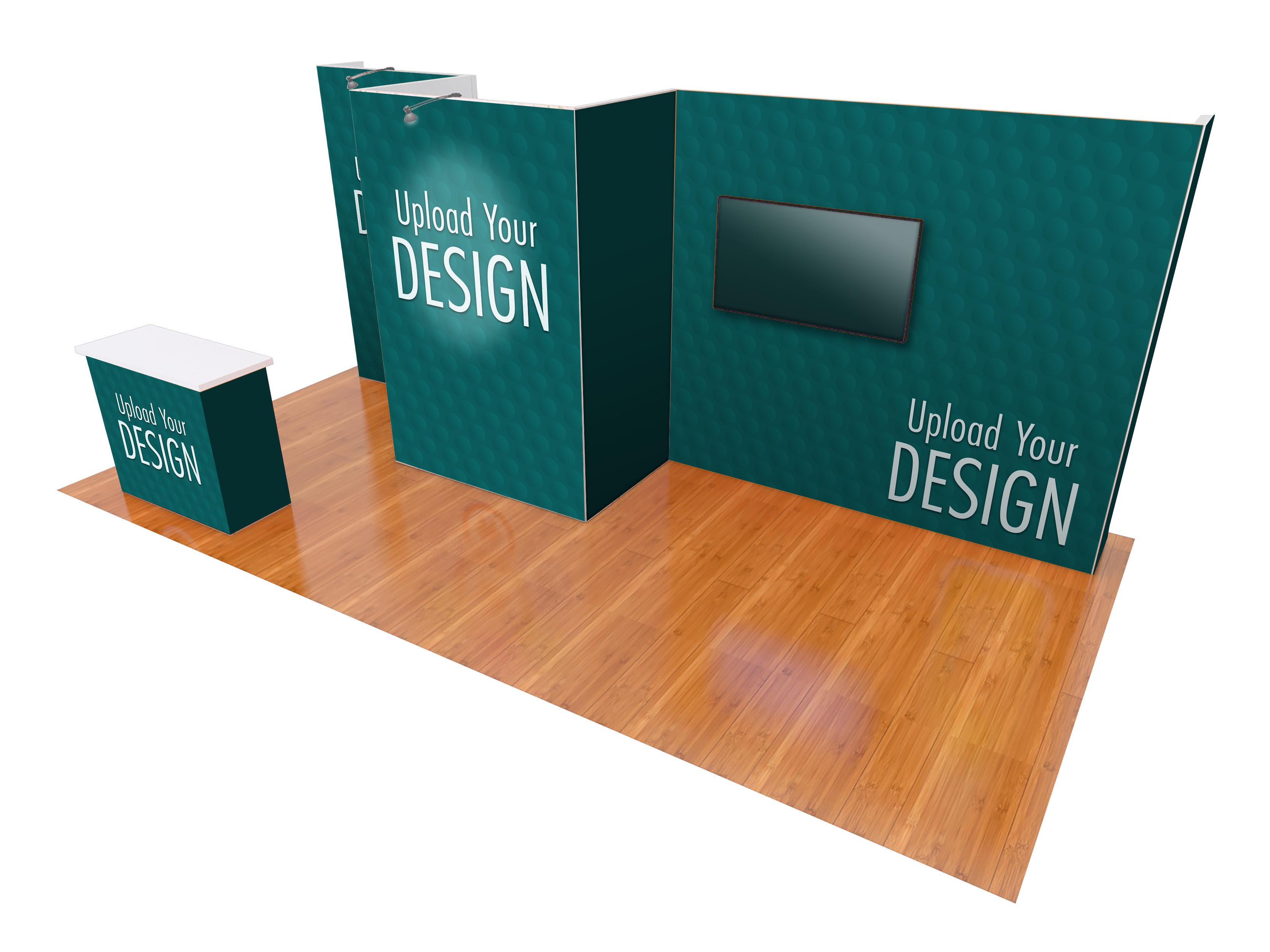 10x20 Modular Exhibition Stands w/ Monitor Mount, Spotlights, Counter and Storage - Image 4