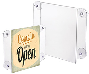 Sign Holders that Attach to Glass Doors and Windows