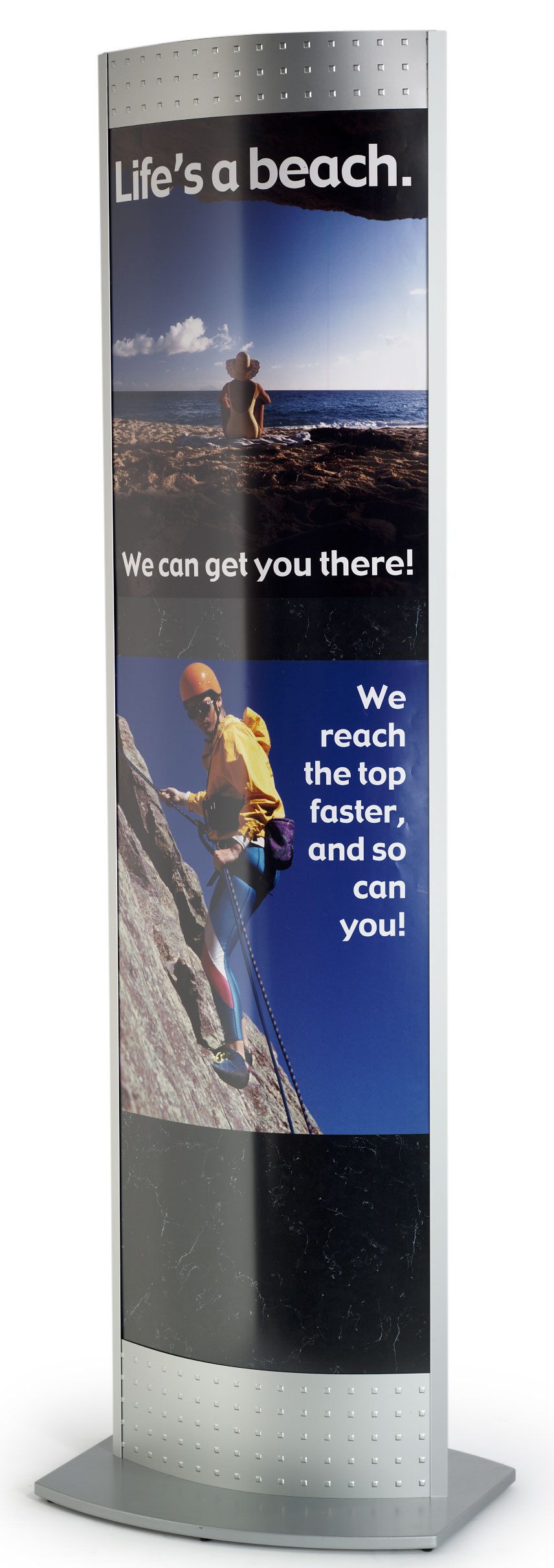 Tall Poster Stand | For Curved Graphics | Displays2Go