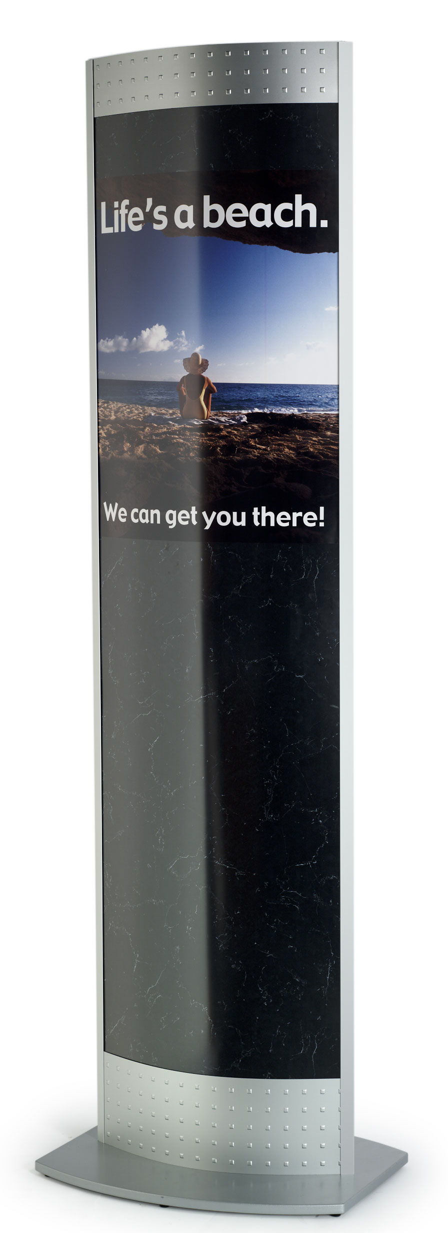 Tall Poster Stand | For Curved Graphics | Displays2Go