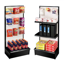 1-Sided Retail Gondola Kit | Base, Shelves, Backer & Hooks