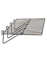 Wire shelf for gridwall or slatwall offers flexible display options